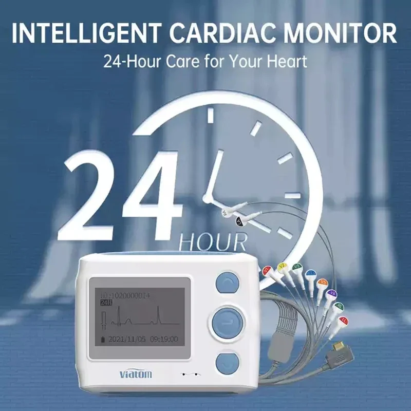 12 lead Holter monitor recorder 24-hour continuous monitoring ECG and heart rate device monitor ECG electrode data stora