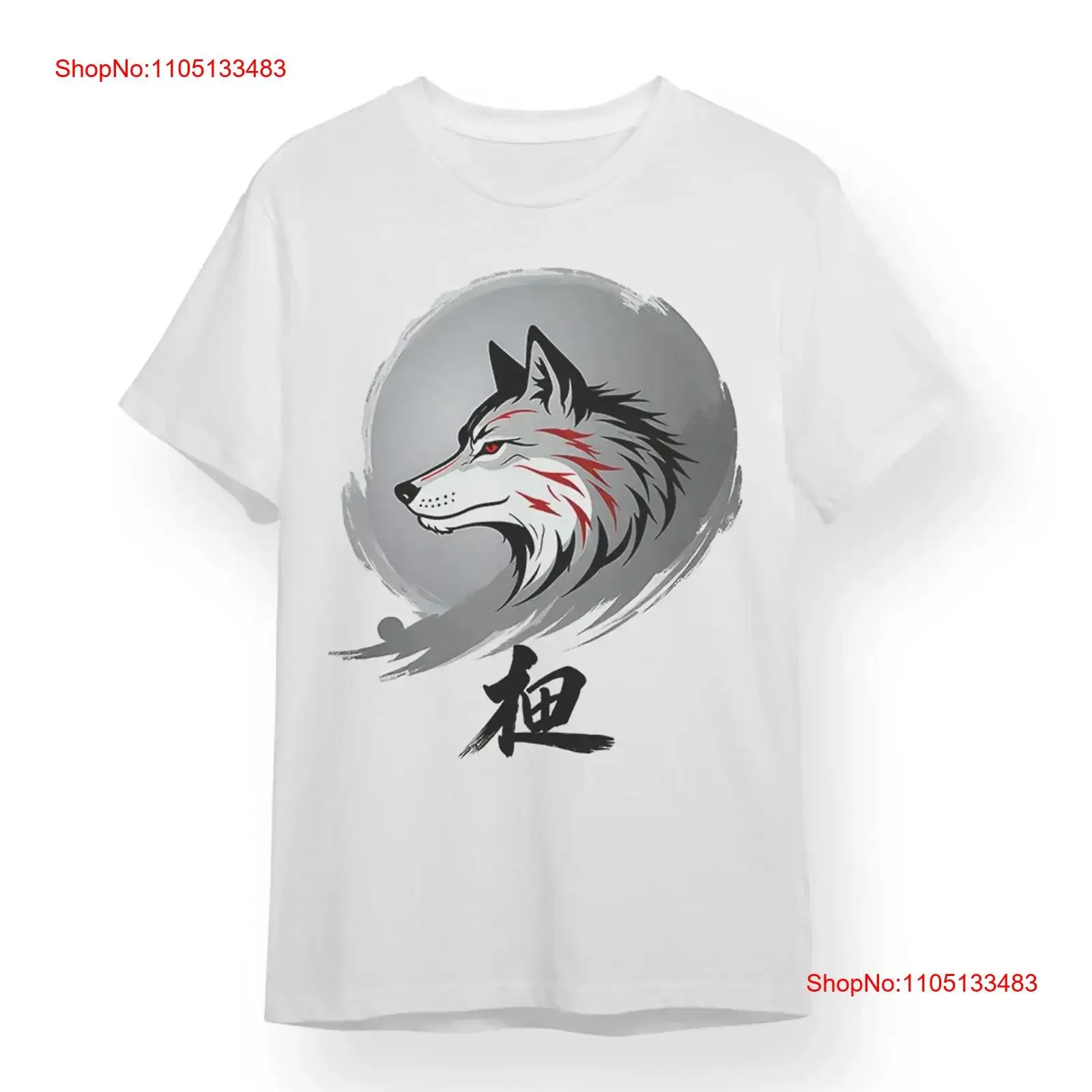 

Men's T shirt with Ink wash wolf head White 100 Cotton vintage Washed Versatile Comfortable Top For Everyday Wear homme fashion