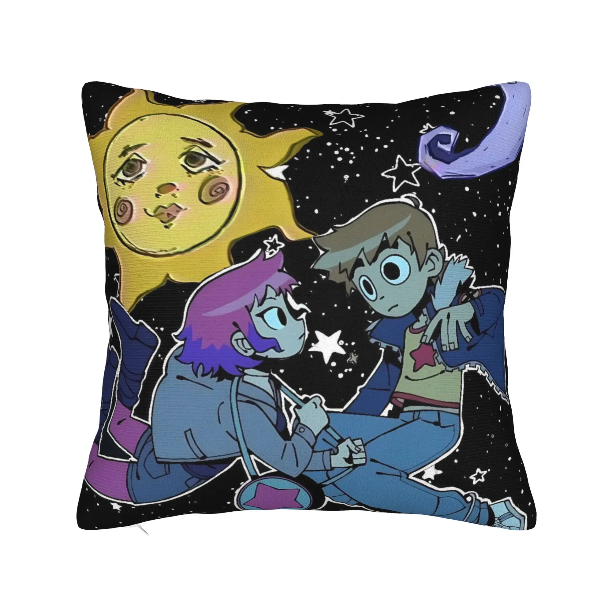 Pillow Case Scott Pilgrim Sun Moon Scene Graphic  Pillow Cover For Sofa Car Home Decor Kawaii Pillowcases