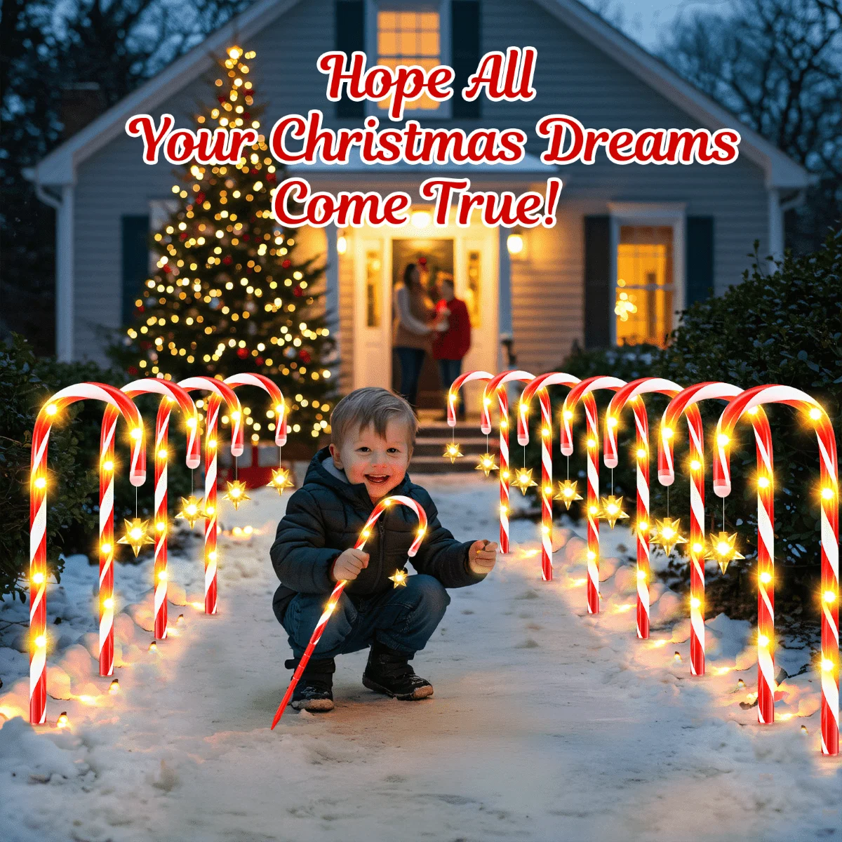 6/12 Pack Christmas Decorations Outdoor Solar Candy Cane Lights, Solar Christmas Pathway Lights, 10 Modes 72 LEDs Waterproof Outdoor Xmas Decorations for Garden Yard Pathway