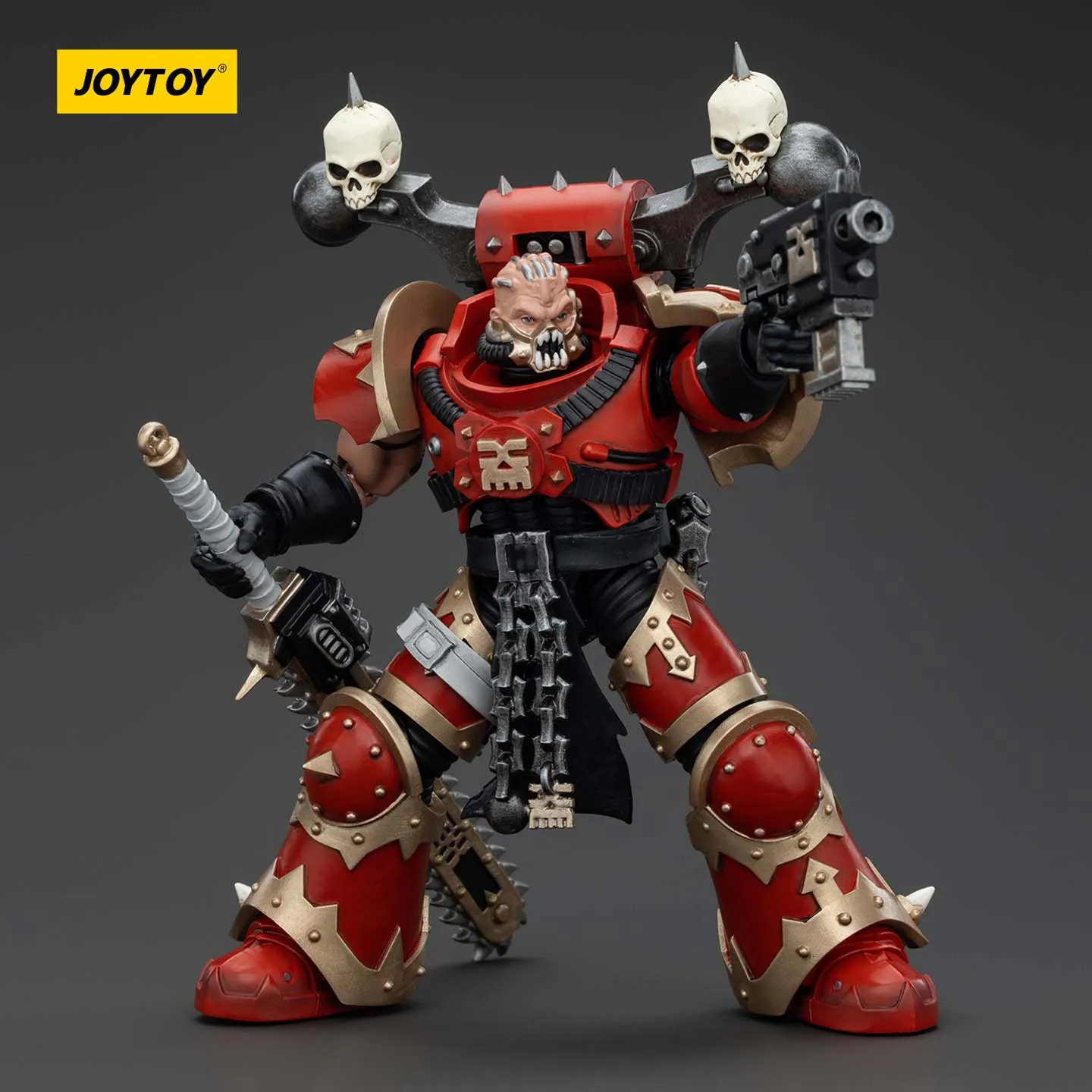 JOYTOY Dark Source Warhammer 40k World Devourer JT00560 1/18 Model Speelgoed van Berserker Warrior Uitgerust met Ripper Chain Saw Sword