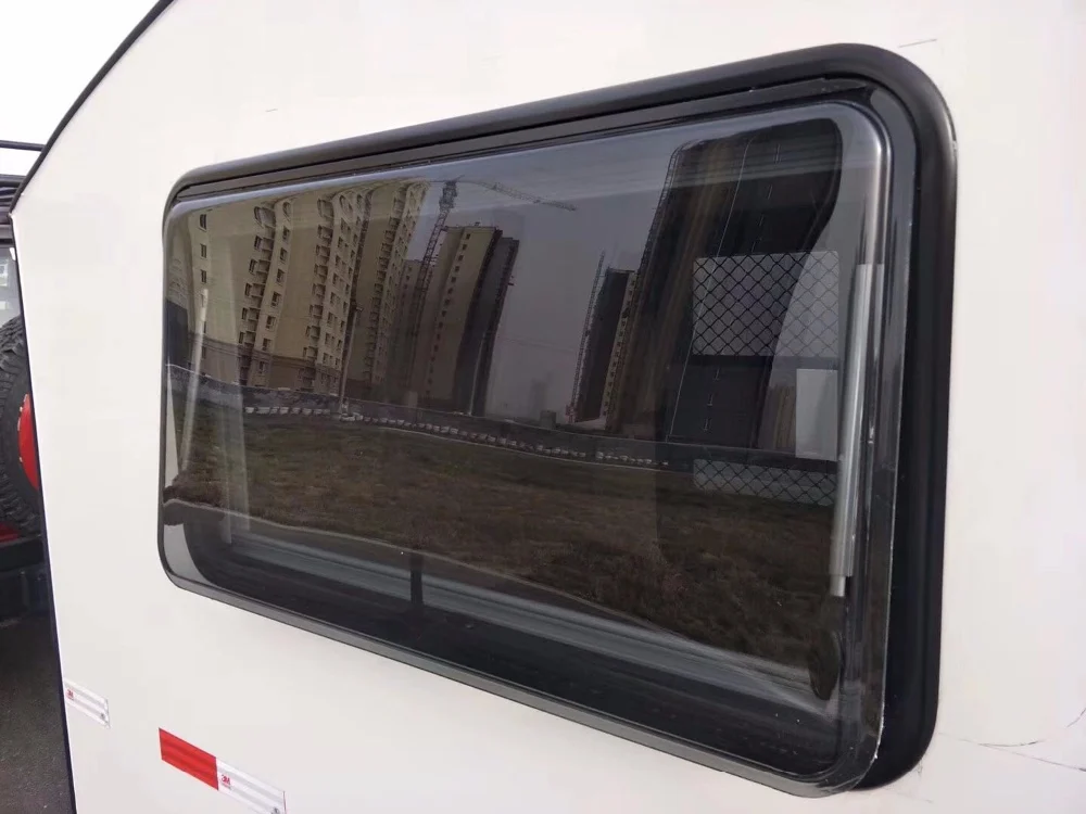 Popular 2026 900*600mm Aluminum Frame Push Out Window With Sunshade And Curtain For RV Camper