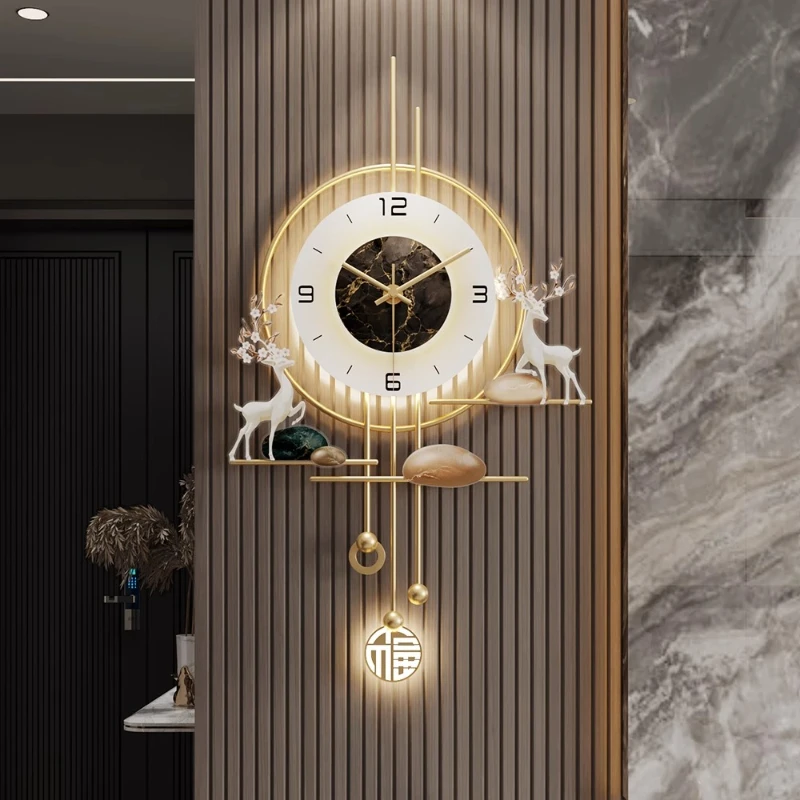 Battery Operated Hanging Wall Clock Light Smart Fashion Creative Wall Clock Pendulum Unusual Reloj De Pared Room Decorarion