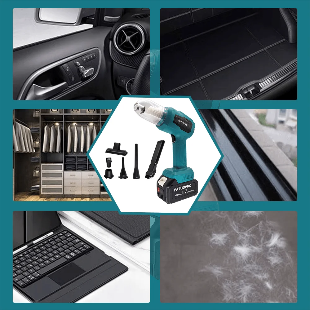 مكنسة كهربائية صغيرة للسيارة لاسلكية أداة تنظيف محمولة متعددة الوظائف آلة جمع الغبار لبطارية ماكيتا 18 فولت (بدون بطارية)