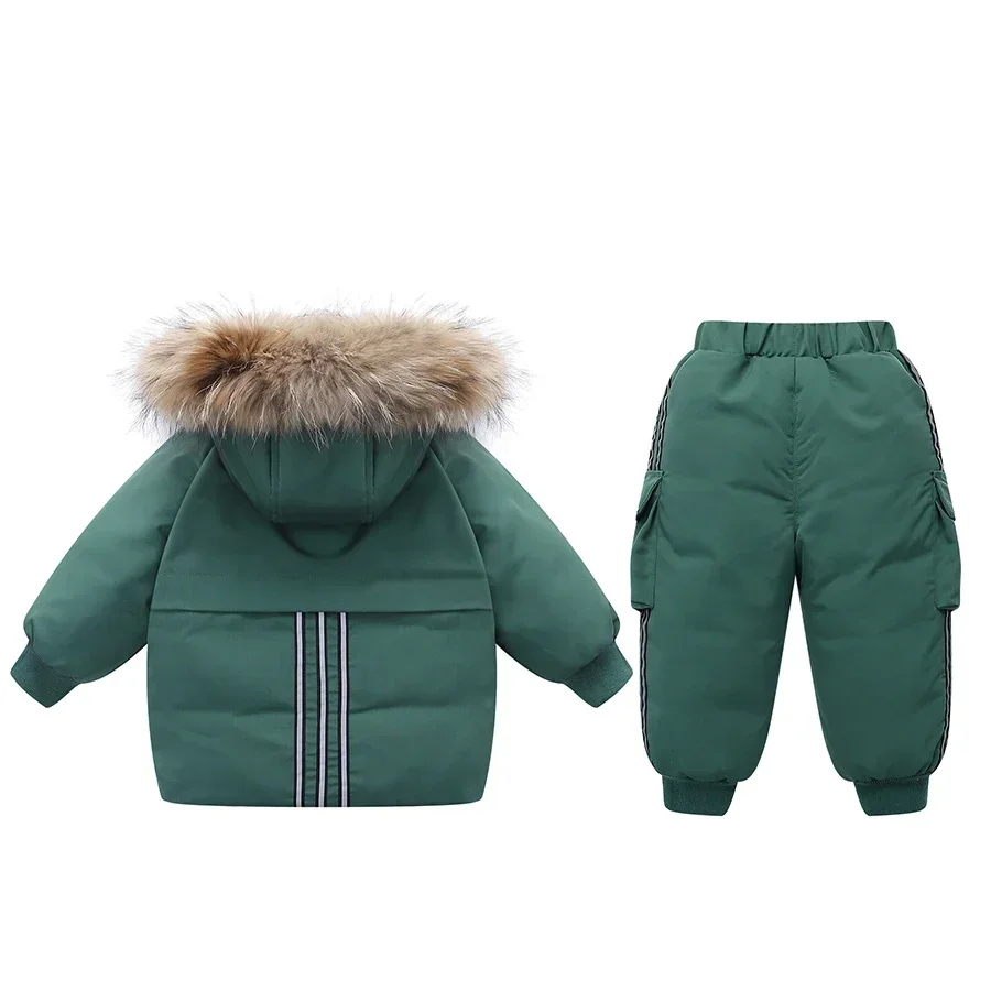 2024 New Children Clothing Set Down Jacket Winter Baby Suspender Trousers Child Girl Ski Suit Boys Kids Clothes toddler Jumpsuit