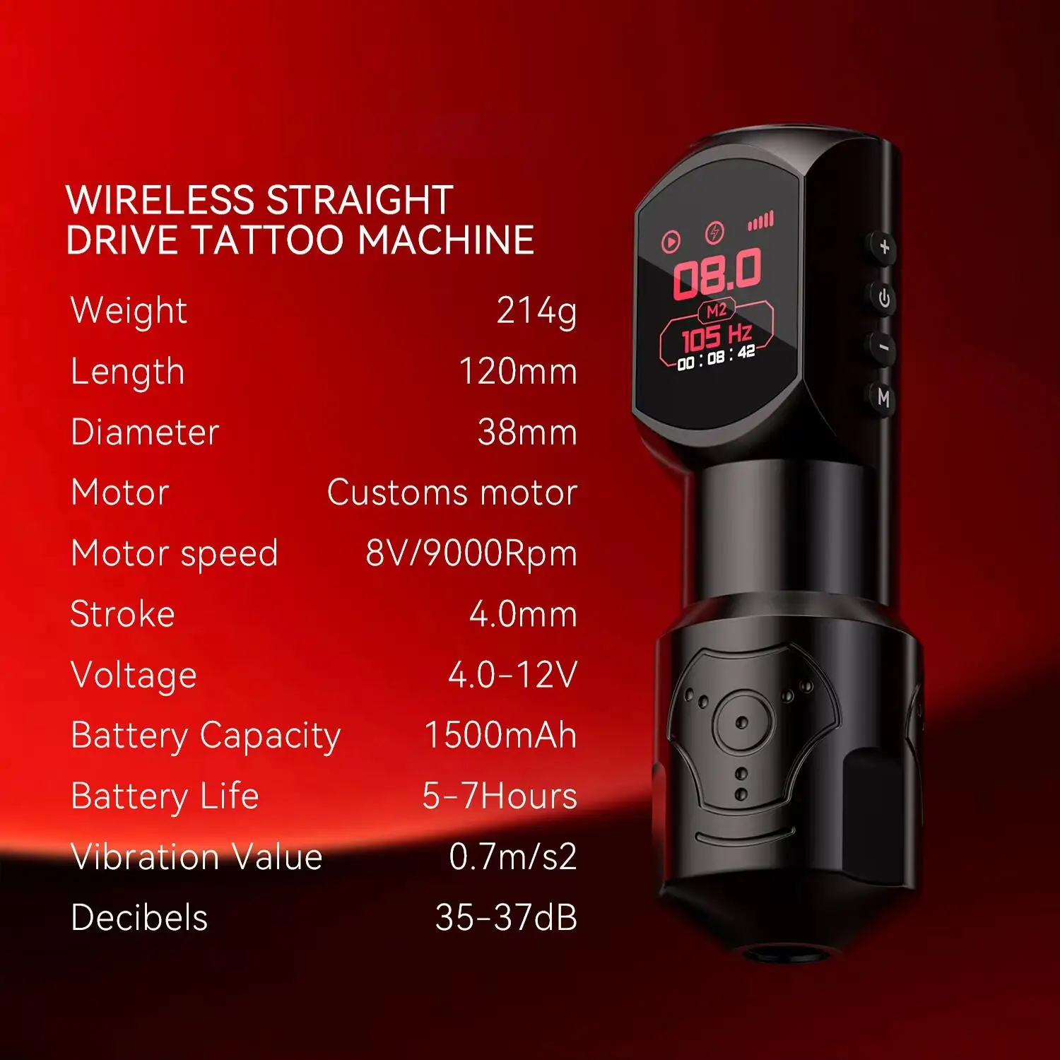 Macchina per tatuaggi wireless Display digitale con grande schermo a colori Nuova macchina per tatuaggi per trucco permanente con pistola per tatuaggi potente da 1500 MAH