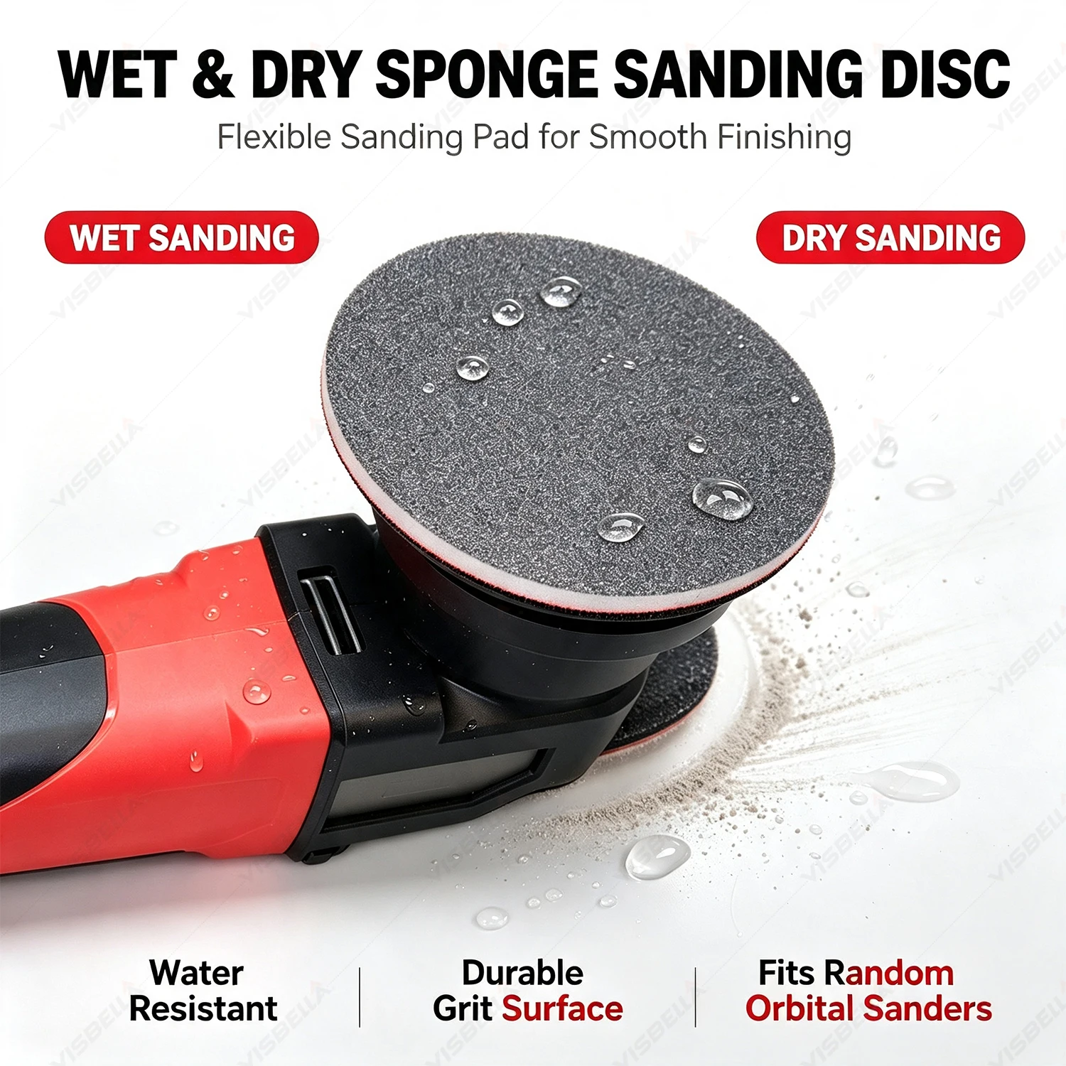 Sanding Sponge Kit Hook Loop Discs for Wood Metal Headlight Curved Surface Polishing 5inch 123mm Wet Dry Polishing Sandpaper