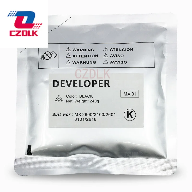 1X Pengembang MX-31 Baru yang Kompatibel untuk Sharp MX-2600N 3100N 2601N 3101N 2618N 240G Bubuk Pengembang