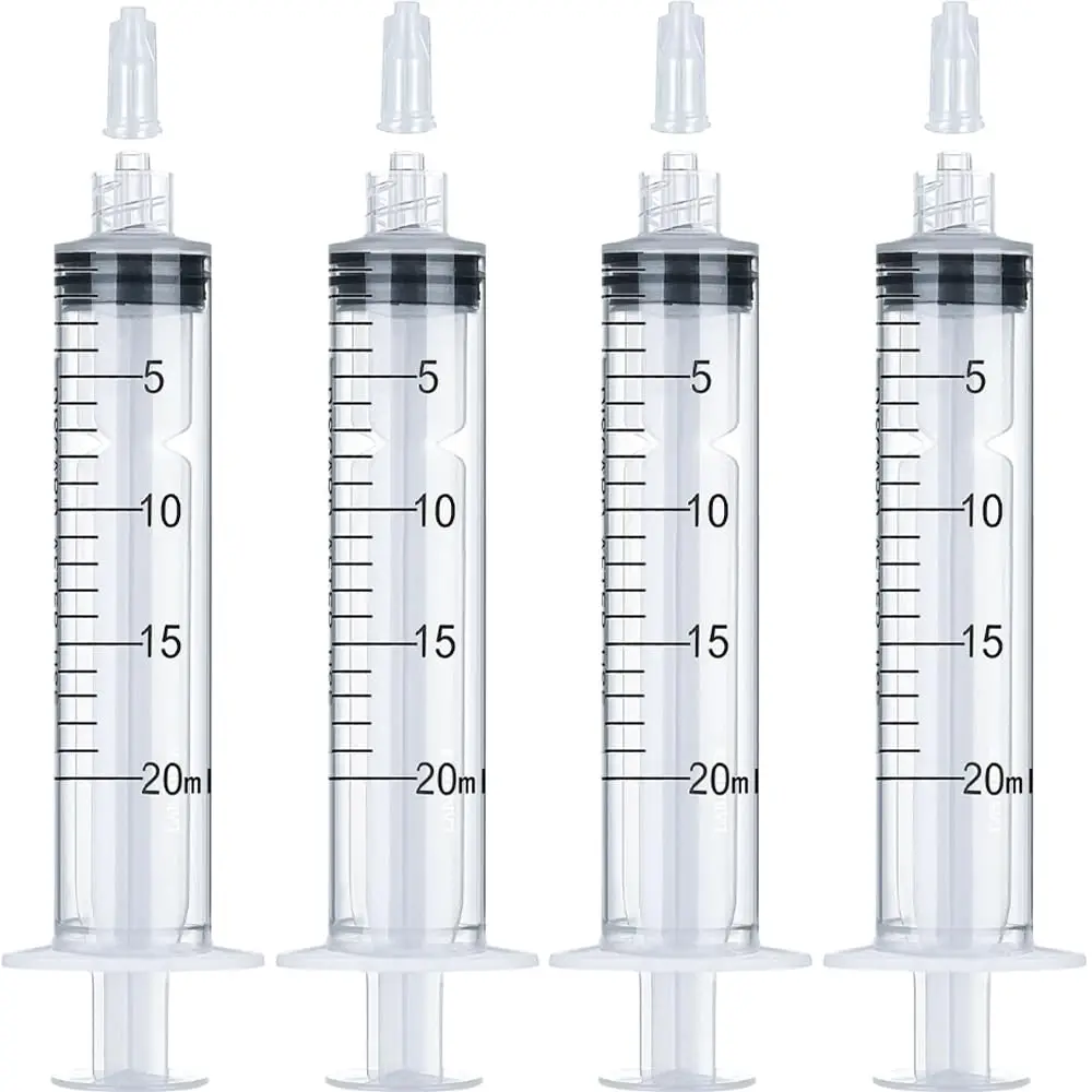 50Pcs Sterile 20ml Luer Lock Syringe Plant Watering Precision Lubrication Pet Feeding Glue Applicator Essential Oil Dispenser