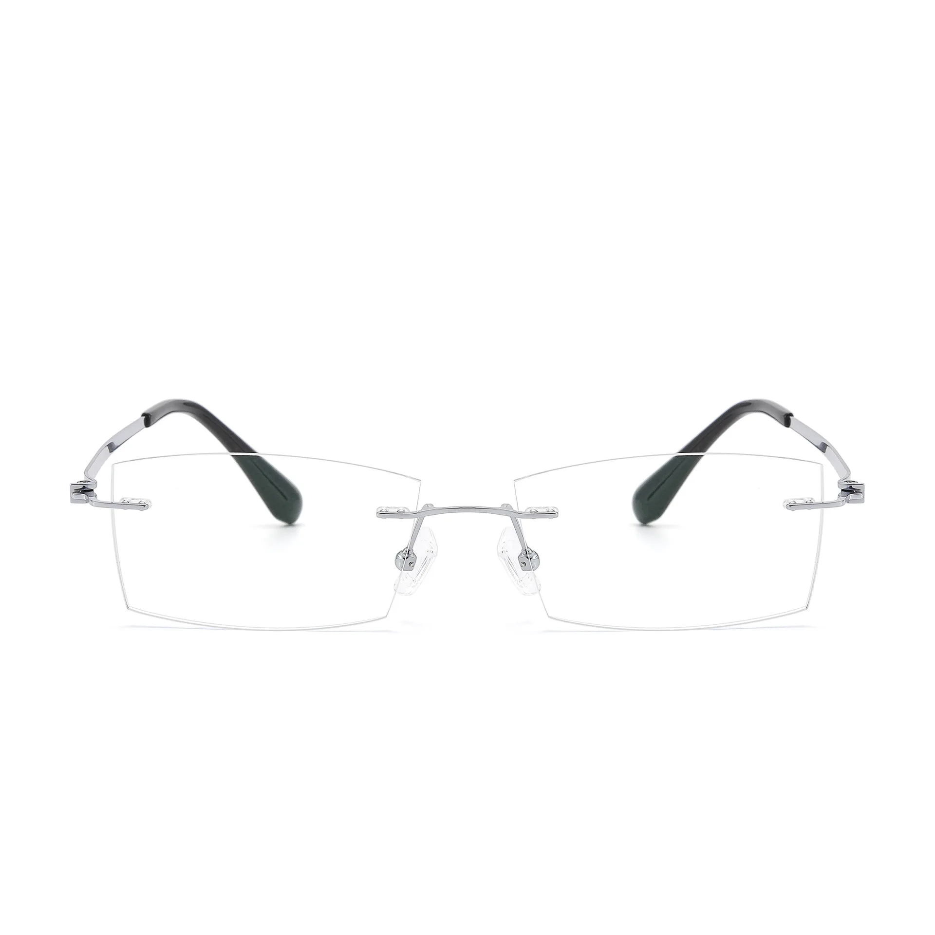 Xbora High-quality Rimless Rectangle Prescription Glasses Anti Blue Light/Photochromic Optical Eyeglasses For Men 9160