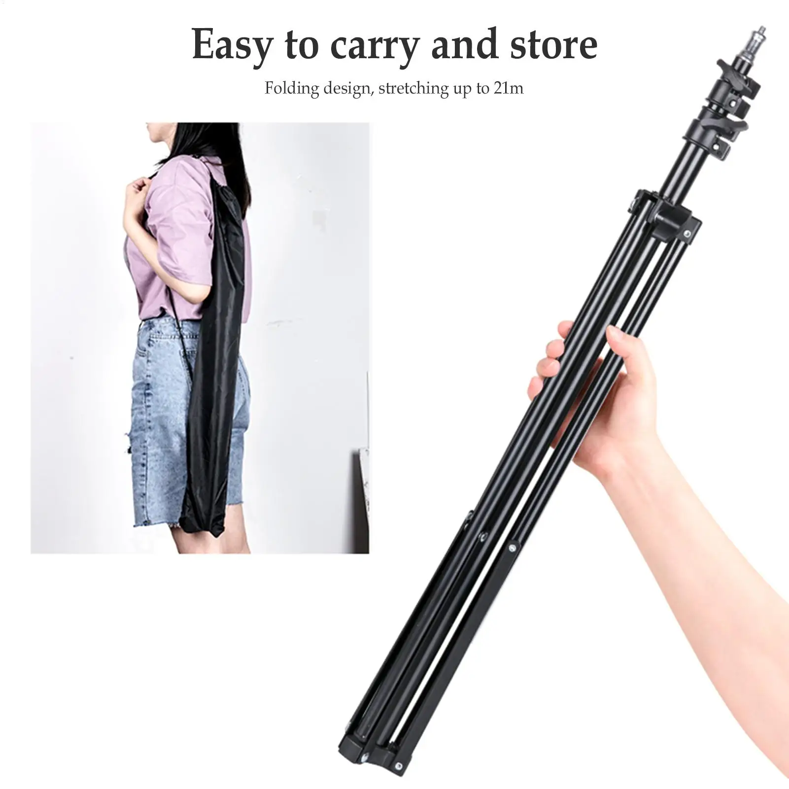 2m Campinglight Stand Folding Telescoping Tripod Adjustable Lightweight metal Floor Lamp Holder Tripod Camping Accessories view 2