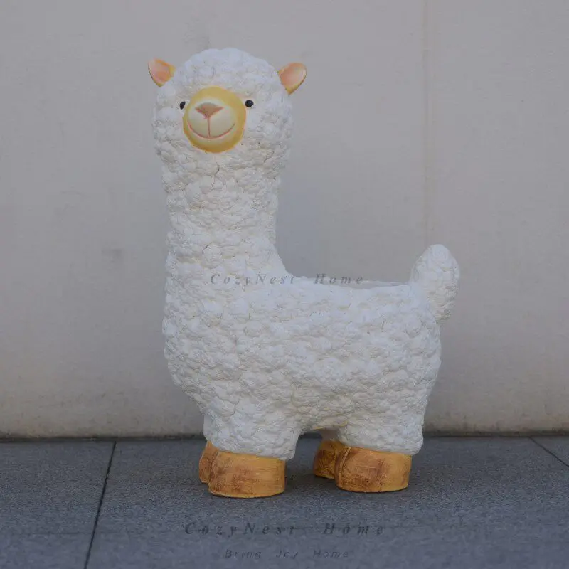 Garden simulation animal alpaca large flower pot arrangement courtyard balcony decoration ornament