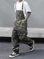 Men's Multi-Pocket Camouflage Printed Denim Overalls - Cotton, Non-Elastic, Machine Washable - Ideal for Casual Outings - Image 3