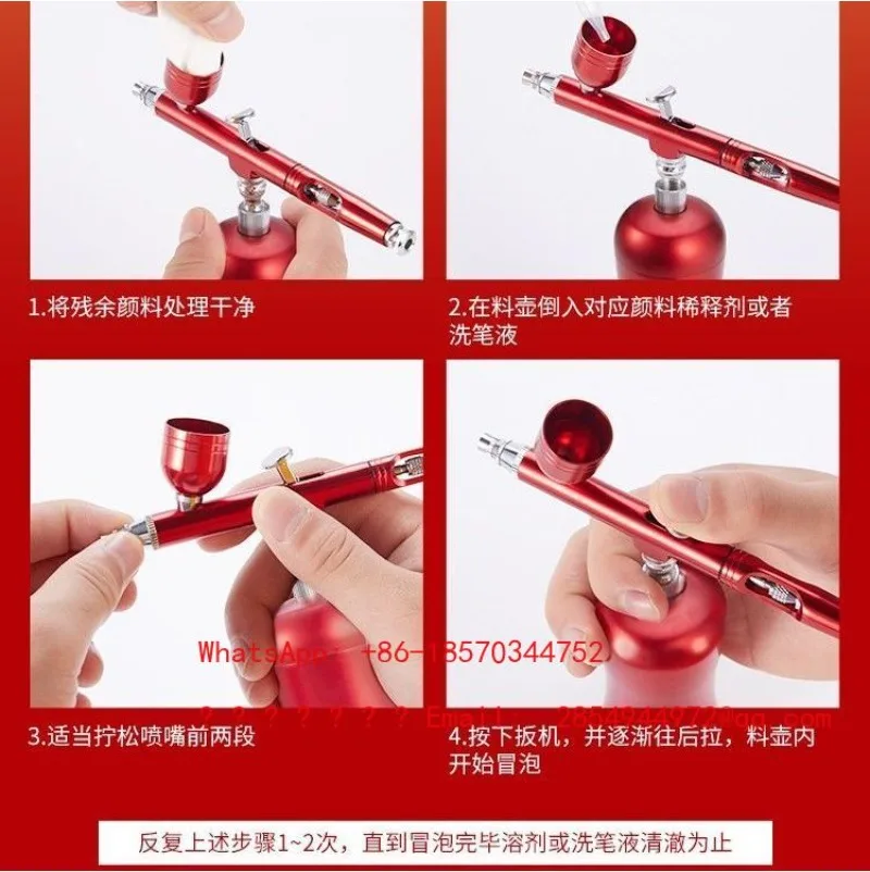 Car Repair Airbrush Air Pump Model Paint Spray Gun Set