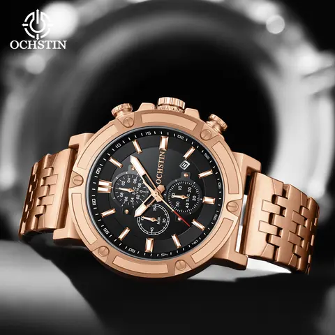 OCHSTIN नई लक्जरी घड़ी पुरुषों के लिए क्वार्ट्ज 45 मिमी पुरुषों की घड़ी जलरोधक चमकदार स्टेनलेस स्टील क्रोनोग्राफ पुरुषों की घड़ियाँ घड़ी Reloj 8 best sales ओचस्टिन घड़ियाँ - №3