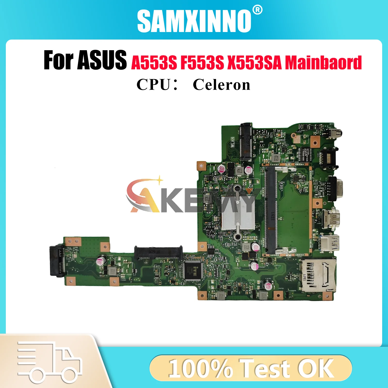 

Материнская плата для ноутбука X553SA для ASUS VivoBook X553S X553SA F553S A553S, материнская плата для ноутбука с процессором Celeron, 100% тестирование, ОК, быстрая доставка