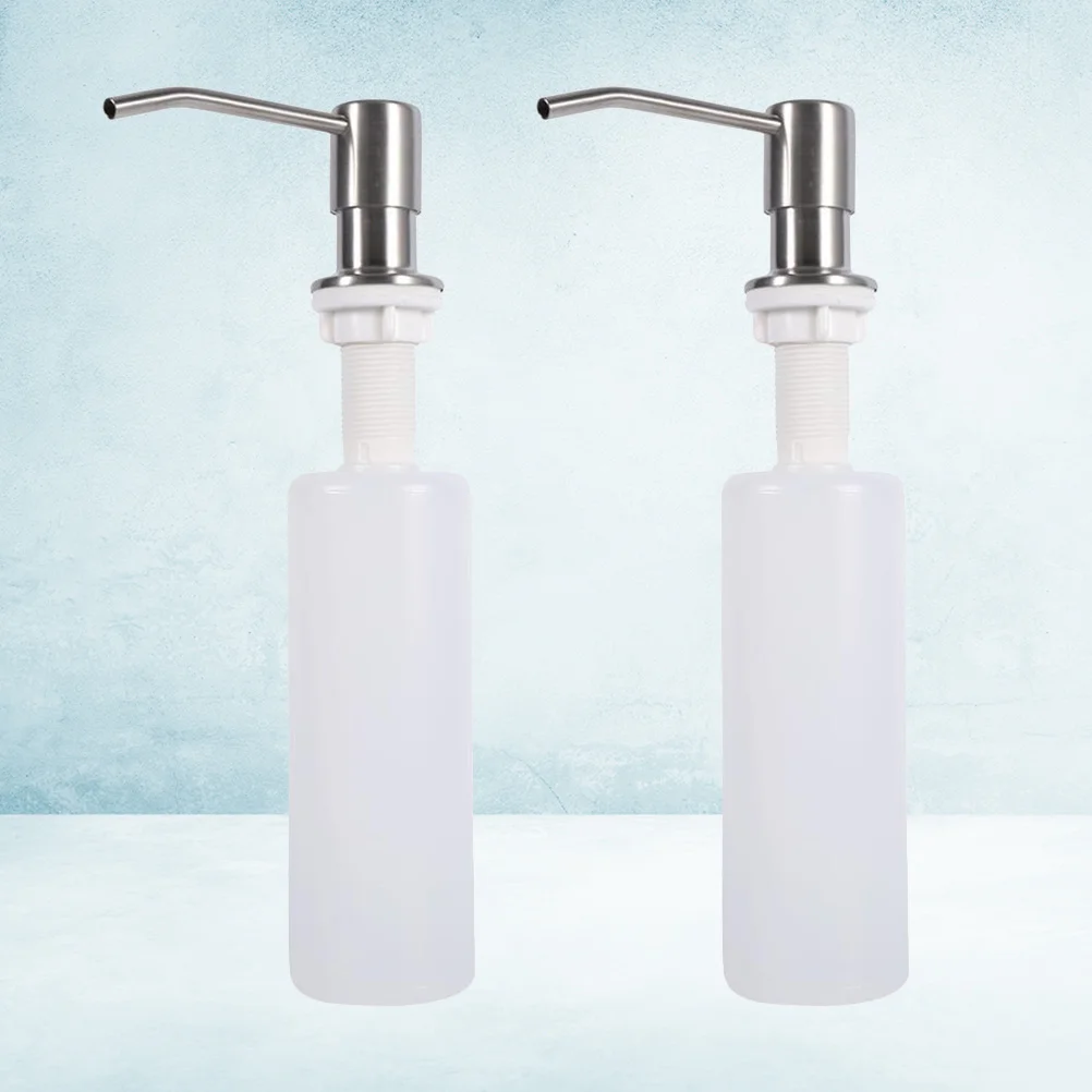 2 個 300 ミリリットル キッチンシンク ソープディスペンサー 耐久性のある高級素材 簡単に繰り返し使用可能 手洗い器の供給 白