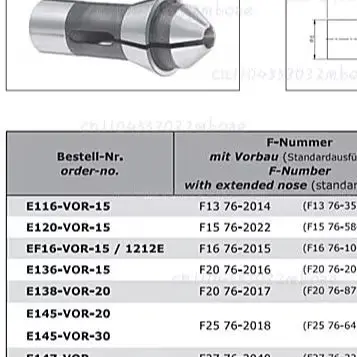 E163-VOR-15 Extended Length Spring Steel Collet F35 Extra Long CNC Automatic Lathe Collet Chuck with Extended Nose for Precision