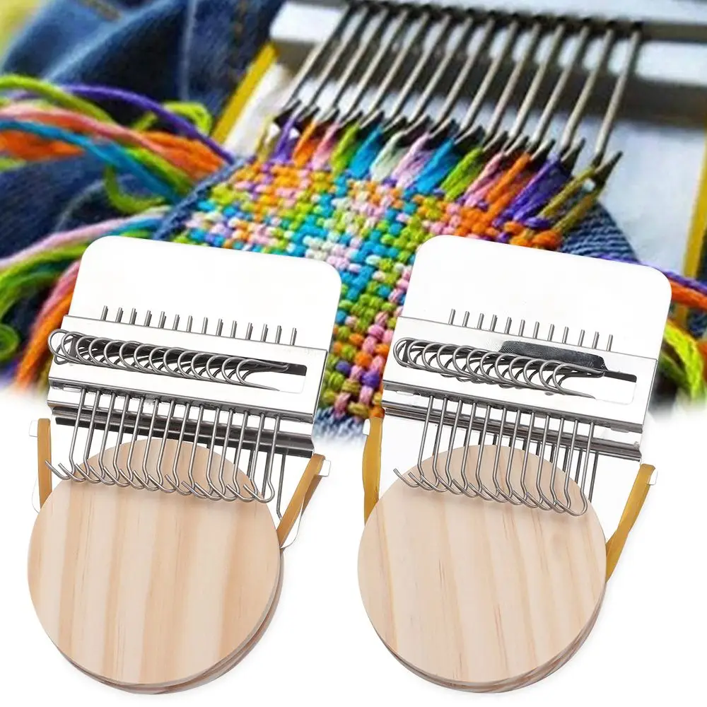 Mini métier à tisser pratique en bois et métal pour le bricolage textile, type Speedweve, outil de réparation et de reçusage