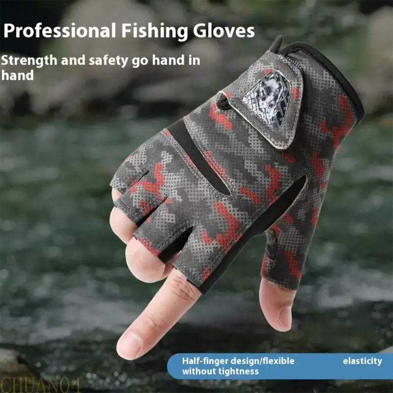 

A1A2 Angler Fingerless Gloves Breathable Elastic Gloves for Fishing Hiking Cycling UPF50+ Sun Protections Gloves