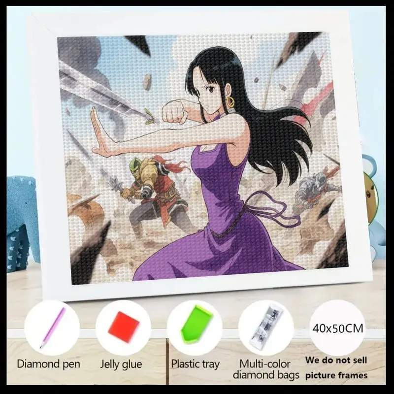 

1 шт. цельный комплект для алмазной живописи Boa Hancock 5D, сделай сам, аниме, полная дрель, хрустальные стразы, большая 40x50 см, алмазная вышивка