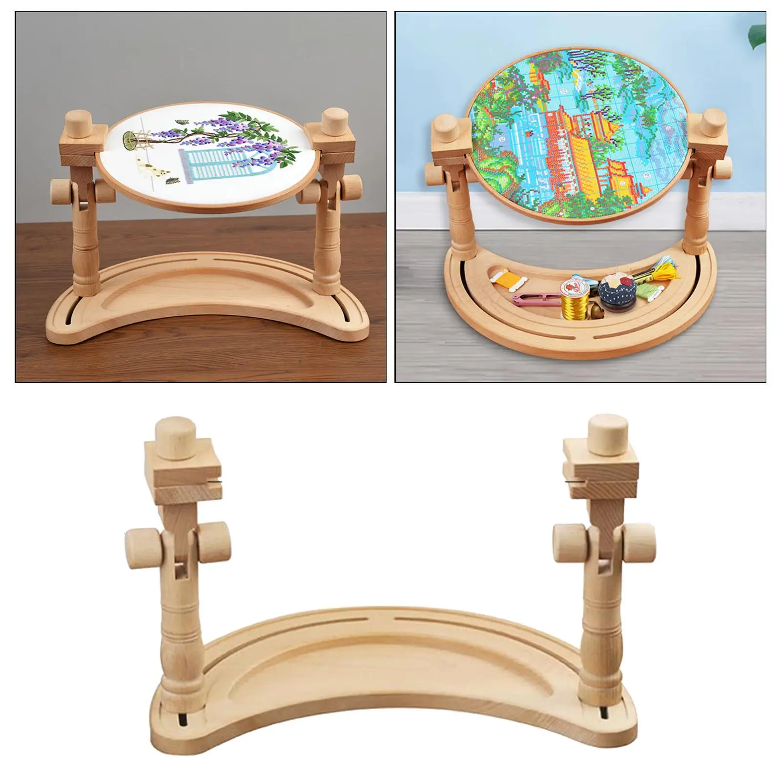 

Table Stand Made of Wood in Chinese Style Freehand Embroidery Frame