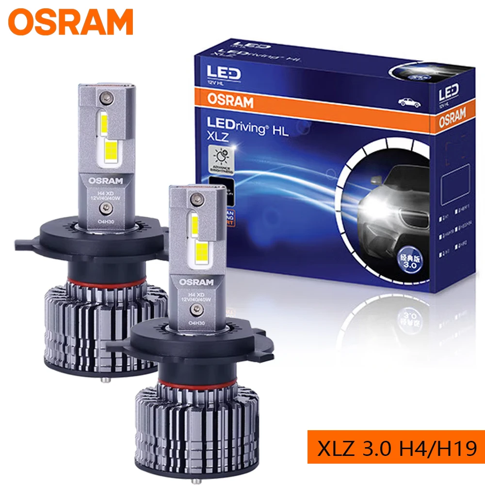 OSRAM XLZ 3.0 LED Headlight Bulbs H4 12V 40/40W H7 12V 40W 6000K Brightness Increased by 50% Led Bulb Made in China
