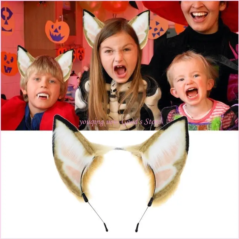 57QA واقعية الوحش الأذن طوق الشعر للعب الأدوار تأثيري حلي عقال فستان الهالوين حتى طوق الشعر انحناء أنيمي هيرباند #2