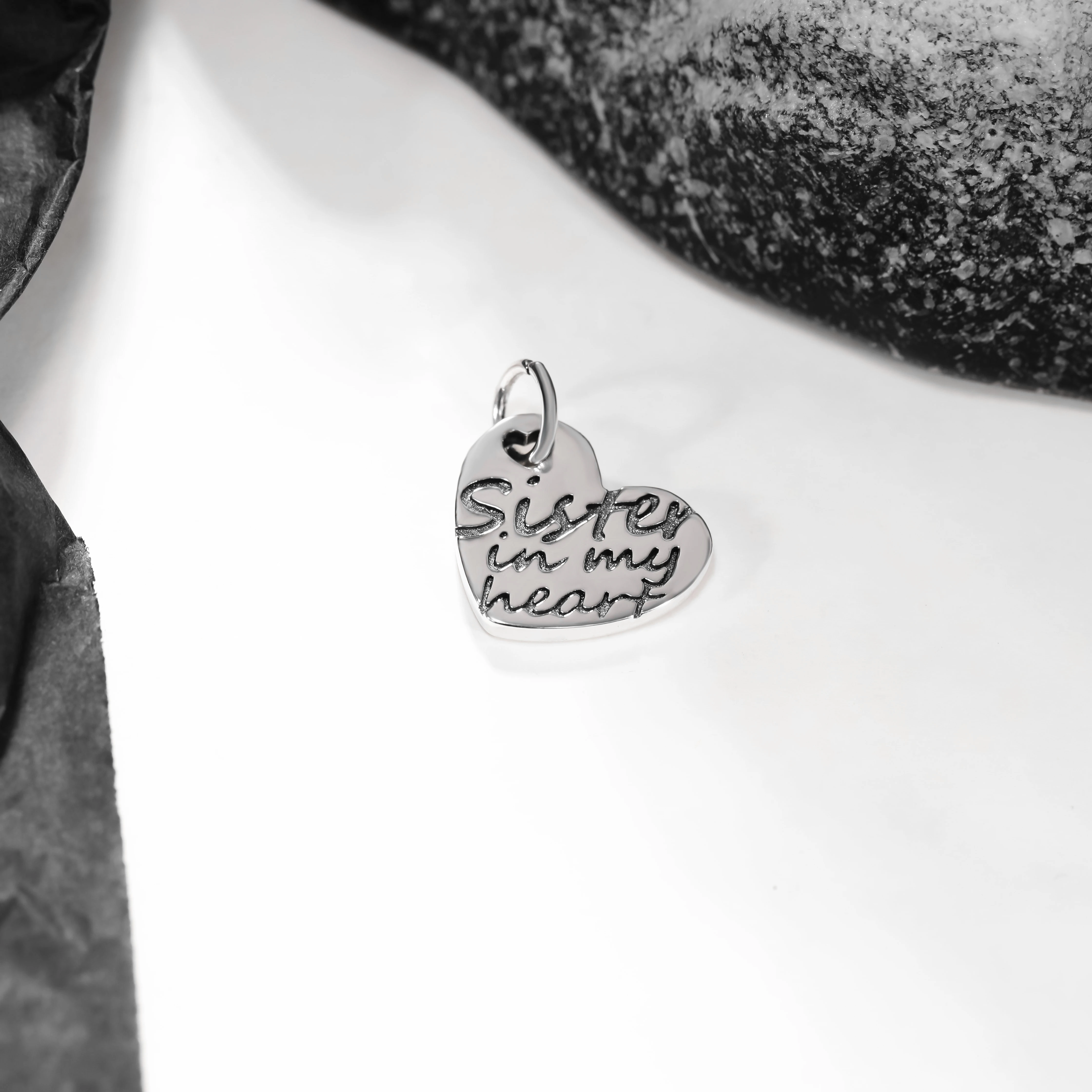 

DJ026 genuine 925 sterling silver exquisite fashion DIY silver jewelry "The Sister in My Heart" pendant