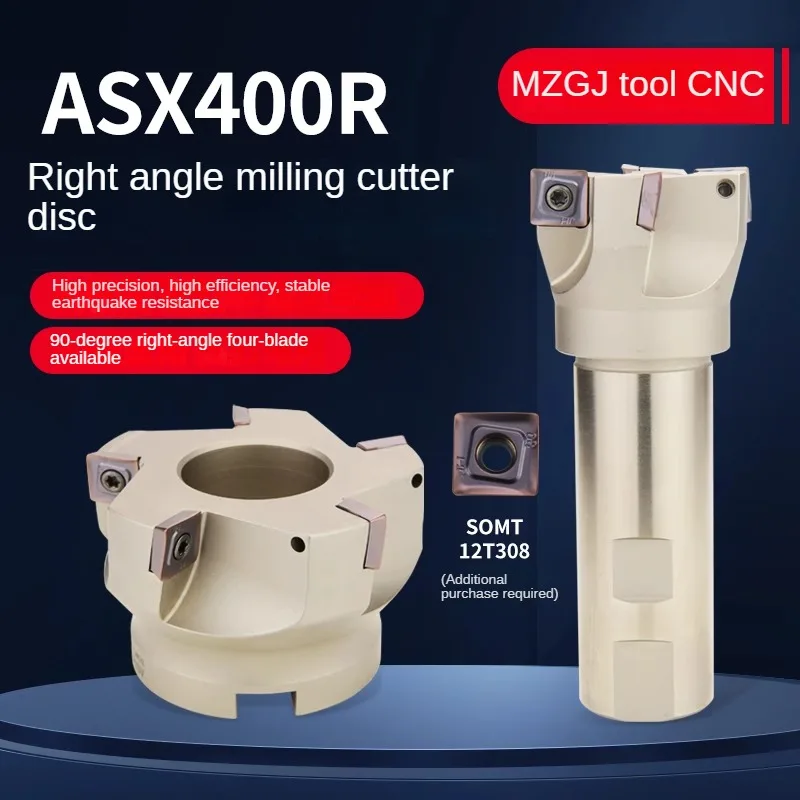 

Фреза угловая дисковая ASX400R 90° ° Индексируемая квадратная плоская фрезерная головка SOMT12T308