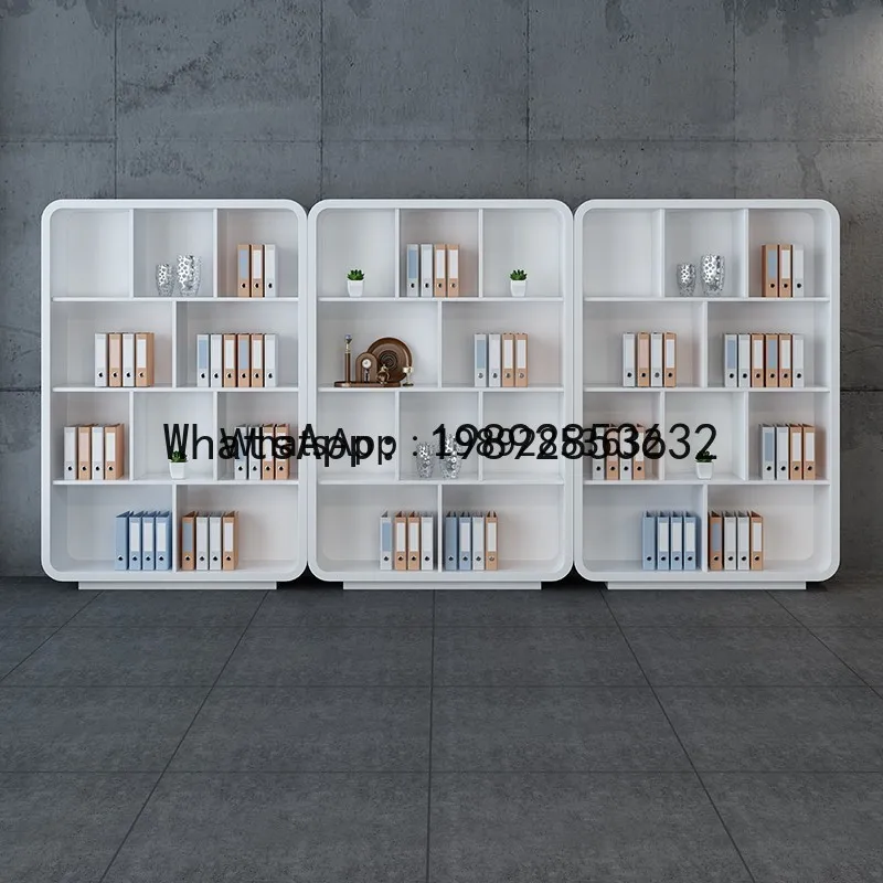 Z1  White Paint Office File Cabinet Simple Modern Bookshelf Archive Storage Cabinet