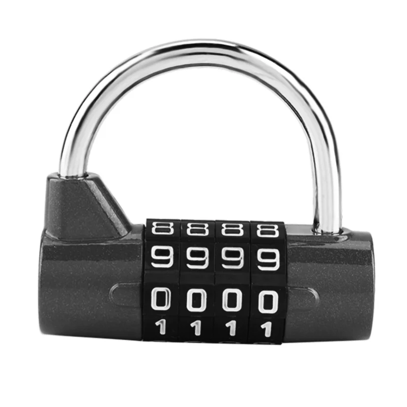 

4 Dial Digit Code Combination Padlock Travel Suitcase Gym Locker Security Password Lock Black