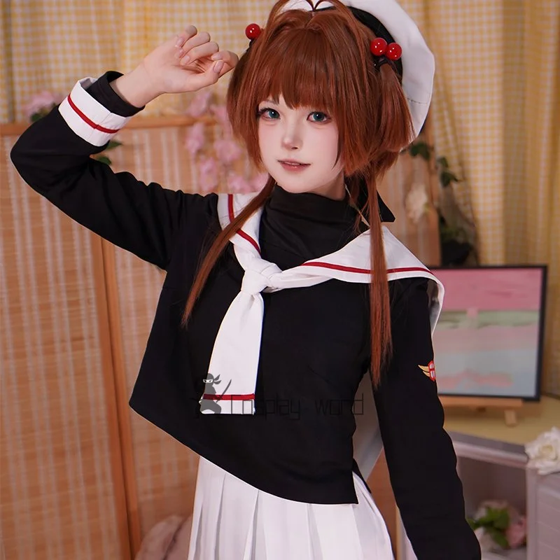

Cardcaptor Sakura‌ Kinomoto Sakura Cosplay Costume School Uniform Campus Sailor Suit Carnival Anime Game Halloween Party Clothes