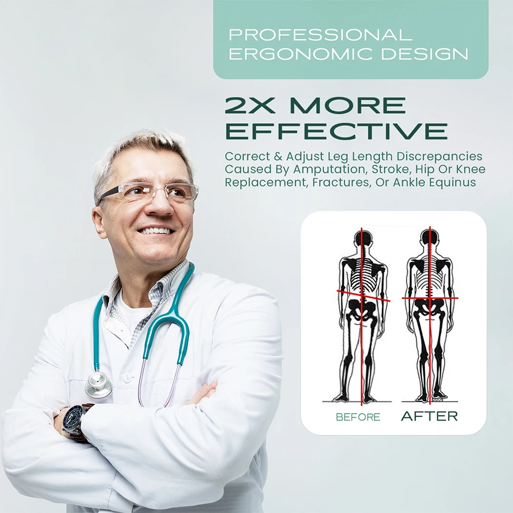 2個入り4層矯正インソール、調節可能な整形外科用ヒールリフト、フットペディキュアツール、足のアーチサポートケアパッド