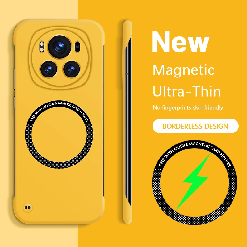 

Borderless Candy Phone Case for Honor Magic6 Magic 6 Pro 6Pro 5G Magnetic Wireless Charging Hard Thin Original Luxury Back Cover