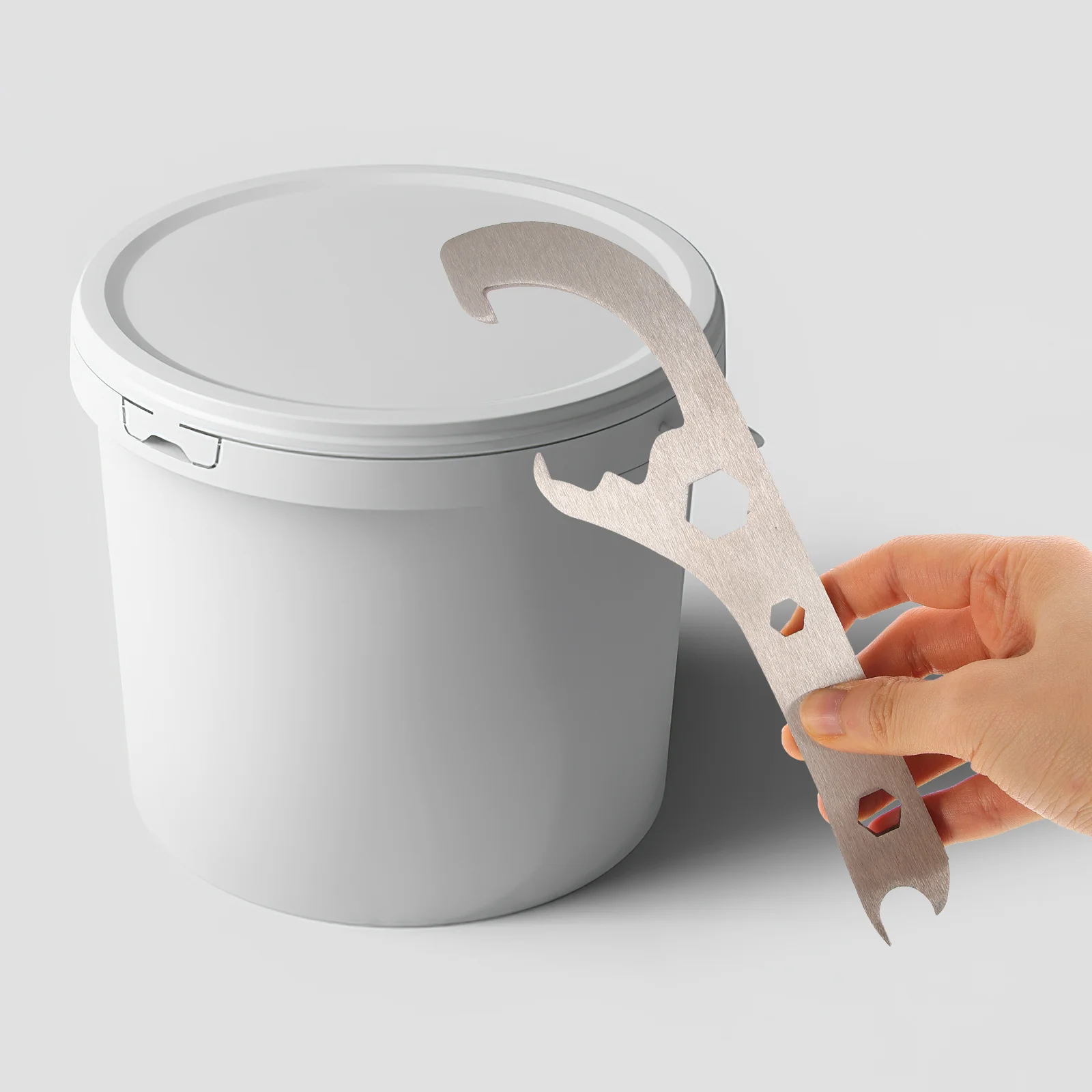 

Manual Aluminum Pail Opener Stainless Steel Portable Multi-Function Lid Removal Tool for Home Camping Use