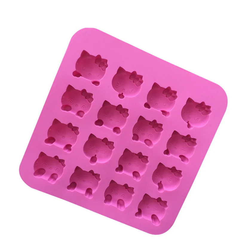 16pcs Sanrio Hello Kitty Silicon Mold Fondant Molds Baking Accessories Cake Chocolate Ice Cube Pudding Cubes Moulds Pastry Tools