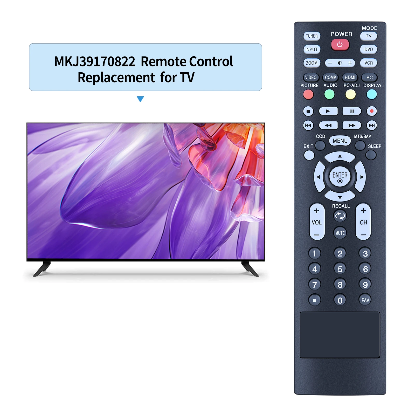 New MKJ39170822 Remote for Insignia TV NS-PDP42 NS-PDP50 NS-PDP42-09