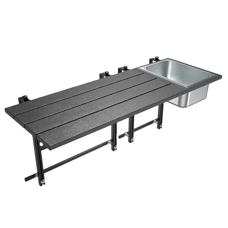 Outdoor Furniture Upgraded Balcony Table Outdoor Patio Bar Table Hanging Folding Adjustable