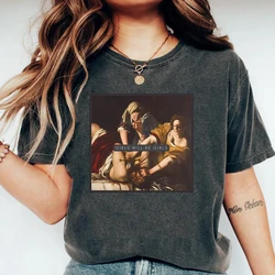 Vintage Girls Will Be Girls Witch Shirt Judith Beheading Holofernes T-Shirt Halloween Women Witch Clothes Witchy Vibes Tee Tops