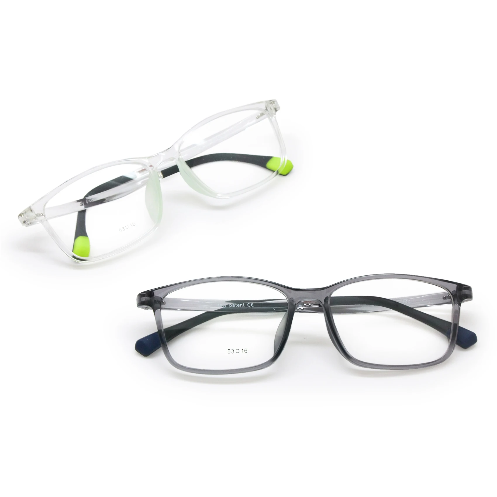 Teens Optical Glasses Plastic Rectangular Frame Spring Hinge Size 53 Flexible Bendable Kids 9-15Y