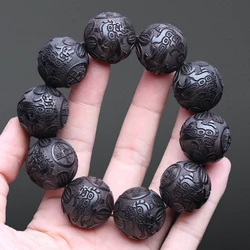 Ebony Bracelet Divine Beast Men's 25mm Large Pixiu Lucky Beads