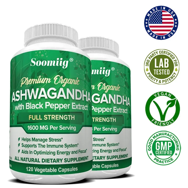 

Natural Ashwagandha Supplement Capsules| 1600mg for Health Support,Support Immune System,Helps Relax,Improve Energy Levels