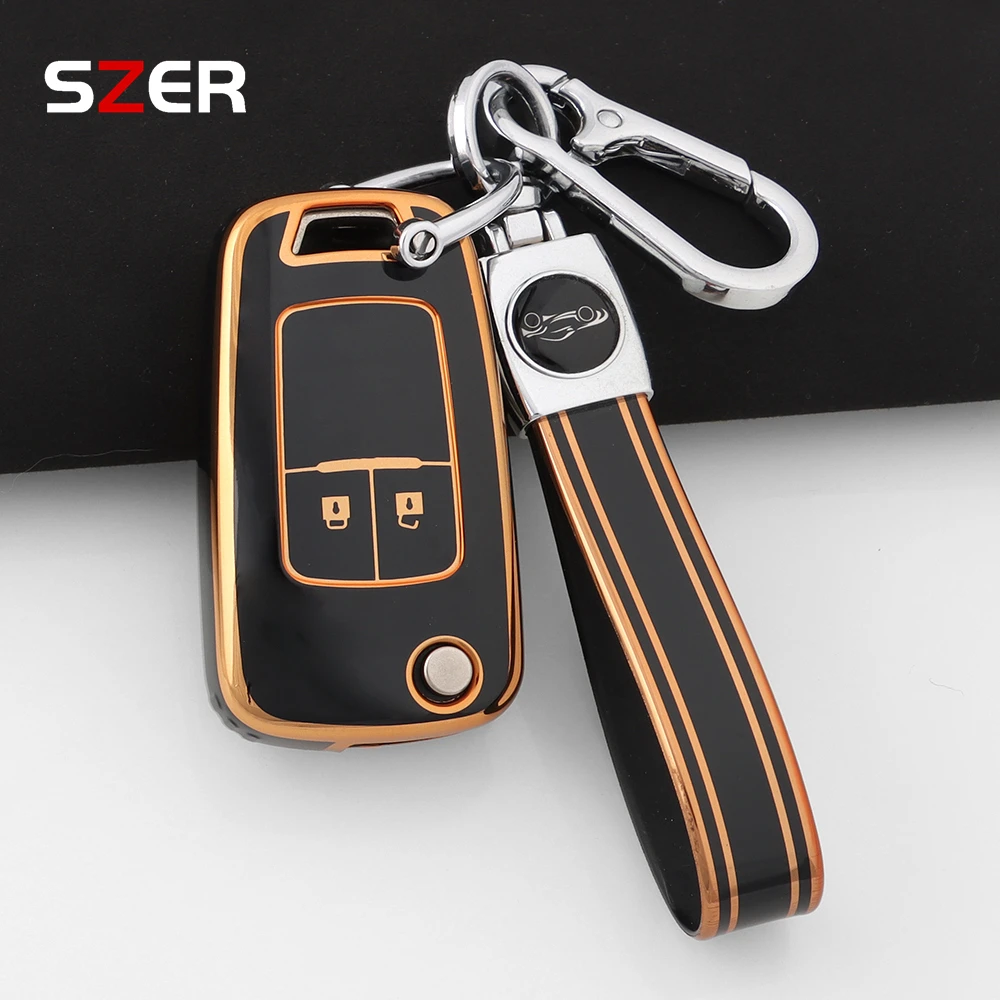 2 Buttons TPU Flip Car Key Cover Case Fob Keychain Shell For Chevrolet Chevry Cruze Sedan Hatchback Malibu Trax Aveo 2009-2019 view 4