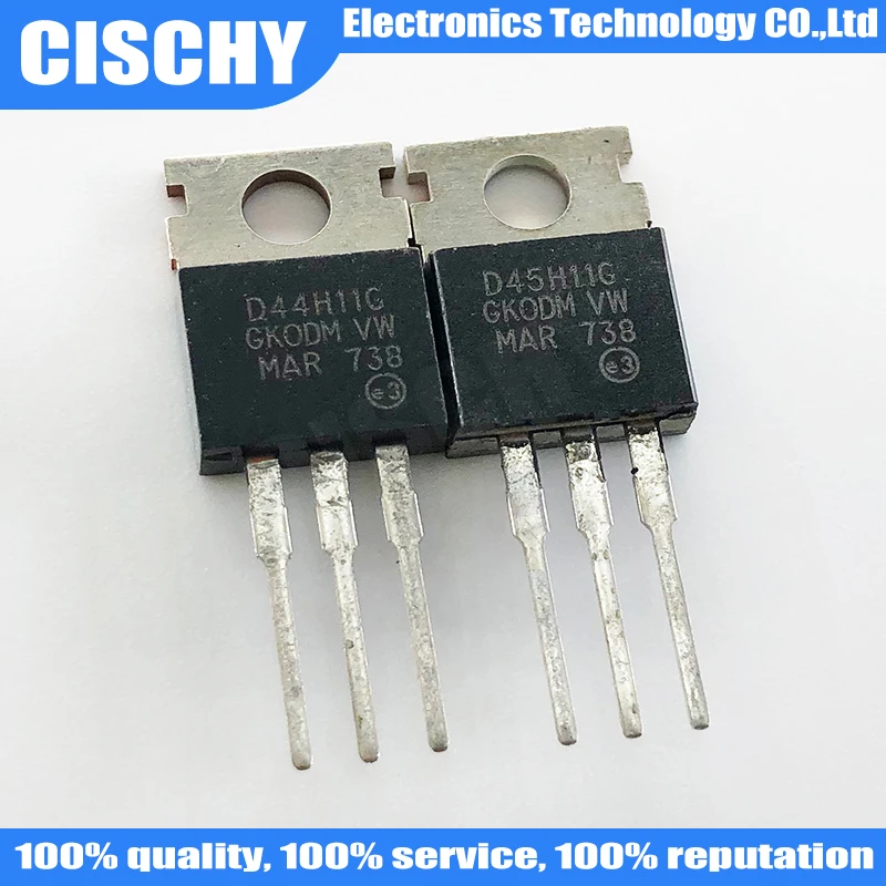 10pcs/lot D45H11G D44H11G TO220 D45H11 D44H11 MJD44H11G MJD45H11G TO252 Transistor In Stock