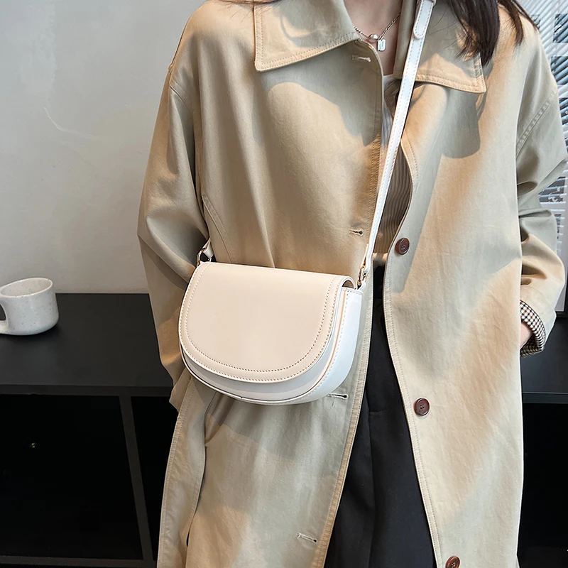 Women Fashion Saddle Bag Luxury Brand Knot Deign Pu Leather Female Handbags Small Shoulder Crossbody Bags For Women Flap Bag2022