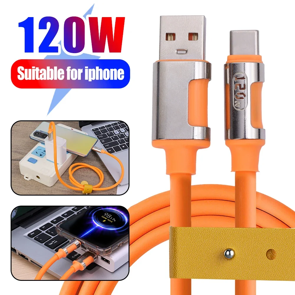 LED Digital Display Cable 120W Fast Charging USB Type C High-speed Charger Data Cord for Samsung Huawei Xiaomi Redmi Android