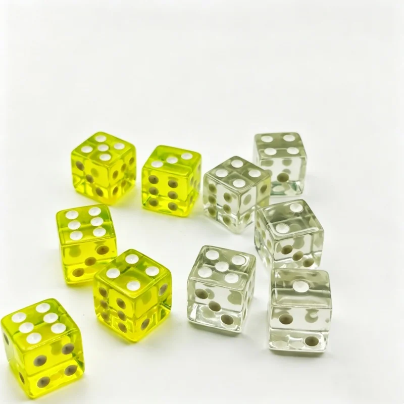 10Pcs Double Colors Combin Square Edge D6 Cube Dice Set 6 Faces 16mm Casino Game Dice With Square Edges Dice For Pub Board Game