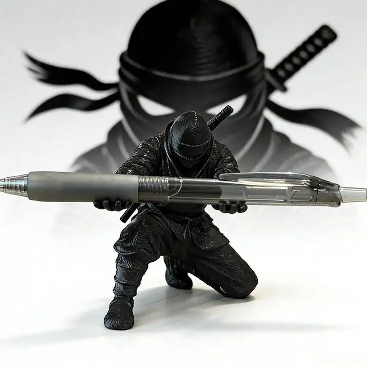 Portable EDC Creative 3D Printing Ninja Pendant Pen Stand Ornament Tool
