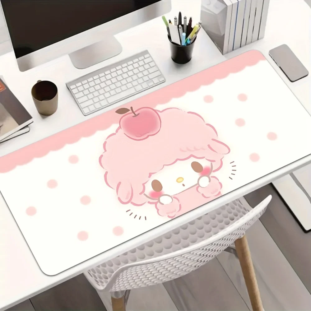قطعة واحدة من لوحة ماوس الألعاب سانريو لهالو كيتي - قاعدة مطاطية مضادة للانزلاق، حصيرة مكتب قابلة للغسل مع وردي لطيف وتصميم، مثالية للمكتب #2